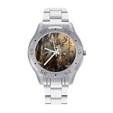 NTVOWPZO Three-Hand Analog Stainless Steel Watches for Men Easy Reader