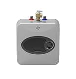 GE Appliances 2.5 Gallon, Versatile Mini Tank Water Heater with Adjustable Thermostat, Easily Installs Under Sink, 120v, GE02P08BAW