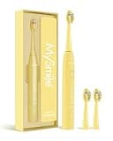 MySmile DY156 Electric Toothbrush for Adults, Rechargeable Sonic Battery Toothbrush Portable with 3 Brush Heads, 2 Mins 5 Modes Smart Timer, 45000VPM, One Charge for 60 Days - Yellow