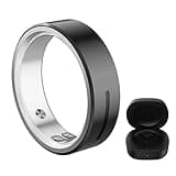 CONSSU AI Smart Ring for Men Women, Sleep Fitness Health Tracker, Body Temperature, Heart Rate & Blood Oxygen Monitor, Vibration Alert, No Subscription Fee, 4-6 Day Battery Life, Ceramics - Size 10