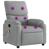 HBFDSFG Manual Reclining Chair with 6 Massage Points, 135 Degree Recline Fabric Armchair with Side Pocket, Thick Padded Seat and Wide Armrests, Wood and Metal Frame