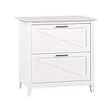 Bush Home Key West 2 Drawer Lateral File Cabinet in Pure White Oak, Document Storage for Home Office, Accent Chest with Drawers