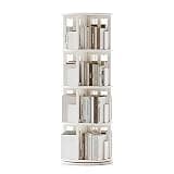 Book Shelf 360° Rotating Bookshelf 3/4 Tiers Solid Hardwood Standing Bookcase Space Saving Bookshelf Organizer Study Office Book Rack Use for Many Years
