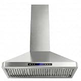 AROAN 36 inch Wall Mount Range Hood with Ducted/Ductless Convertible, 900CFM Stainless Steel Vent Hood for Kitchen, 4 Speed Touch Panel with Dimmable LED Lights (ANP02R-30)