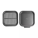 Instant Pot Air Fryer Grill Pan Set - 2-Piece Nonstick Baking Trays for Meat, Fish, Veggies - Aluminized Steel Pans for Air Fryer/Oven Use - Crisp Tray & Rack Kitchen Essential (8" x 8.5")