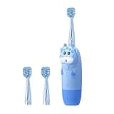 STOBAZA Electric Toothbrush Set with 2 Replacement Heads, Sonic Toothbrush for Ages 3-8, Soft Bristles, Colorful Deer Design, Battery Not Included, Oral Care