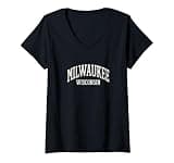 Women's Milwaukee WisconsinVintage Sports Retro OS1 Design V-Neck T-Shirt