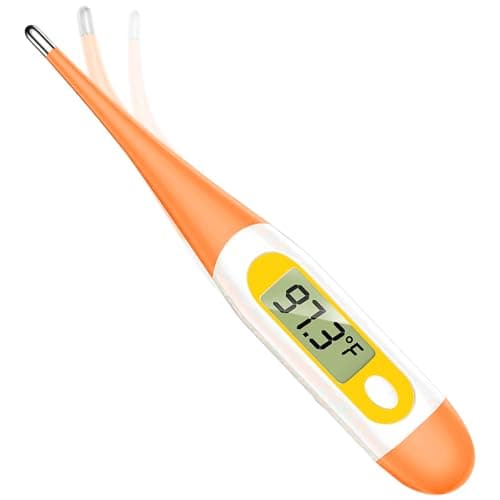 Basal Thermometer for Adults with 10 Seconds Fast Reading, Digital Thermometer (Orange+Yellow)