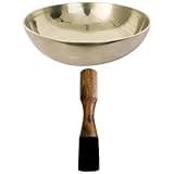 minkissy Copper Yoga Singing Bowl with Wooden Mallet for Meditation and Mindfulness Practice, Decorative Tibetan Meditation Sound Bowl Suitable for Table or Shelf Display