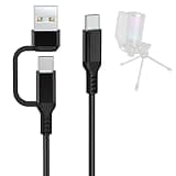 USB A/C to Type C Microphone Cable Cord Compatible with Fifine AmpliGame A6V/ A6T/ AM8/ K688/ A8, HyperX SoloCast, QuadCast 2/S/2 S, Logitech G Yeti GX, TONOR TC30, Elgato Wave 3, Wave Neo Mic (6.6FT)