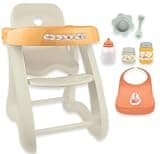 JC Toys - for Keeps Playtime! | Baby Doll High Chair | Fits Dolls up to 17" | Sturdy High Chair and Play Accessories | Ages 2| Earth Tone Colors