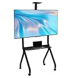 Hubxinly Rolling Smartboard Stand Fits 42-75in Screens Height Adjustable Holds up to 176lbs with 360°Swivel Lockable Wheels Universal TV Stand Whiteboard Portable Cart for Classroom Home Office Busine