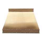 Sloped Brass Range Hood Wall Mount 48'' W, 39'' H, 21'' D, CT Copper Tailor Custom Handmade Metal Kitchen Vent Hood, With 4-Speed Exhaust Fan & LED Light,BSRH-10R