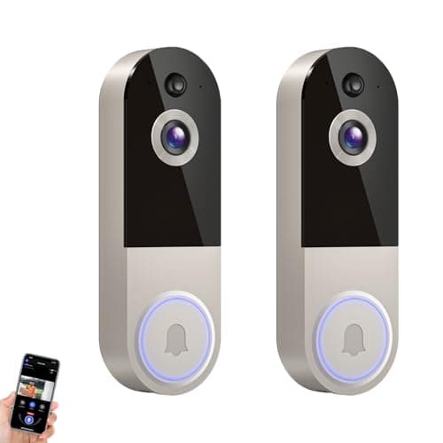 Nexfluxio 2PCS/ 4K Video Doorbell Camera Wireless, 2.4GHz WiFi Only, AI Human Detection, Two-Way Audio, Night Vision, Cloud Storage, Battery Powered, Wi-Fi Doorbell Camera
