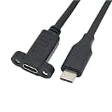 CLXDKLKEQ 2pcs Dual Head Type-C Male to Male Data USB3.2 Full Function PD60W Phone 4K HD Projection Cable 30cm 50cm 1M(with Screw Holes M-F,0.3m)