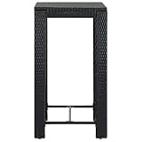 Trendy Poly Rattan Bar Table with Powder-Coated Steel Frame, 23.8x23.8x43.5 Inches, Black Patio Bar Table for Indoor and Outdoor Use