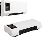 1800W Wall Mounted AC Fan Heater, Compact Cooling Heating Unit with Remote, Quiet Bedroom Climate Control, Portable Energy Efficient Smart Home Appliance for Small Spaces