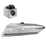 CT Copper Tailor 60-inch Range Hood Insert with Inline Remote Blower,1260CFM Kitchen Vent Hood, 4-Speed Exhaust Fan, 4 LED Lights, 8" Round Ducted,Baffle Filters, in Stainless Steel