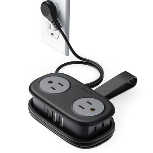 Cruise Approved Travel Power Strip, ORICO 4 Outlets 3 USB Ports (1 USB C) with 4FT Wrapped Short Extension Cord Small Power Strip, Compact for Hotel Travel Essentials-AP3