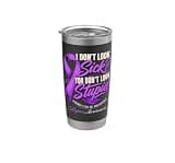 Funny Lupus Awareness Purple Ribbon Stainless Steel Insulated Tumbler