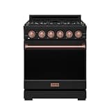 30 Inch Professional Gas with Precision Knob Control in Black/Rose Gold