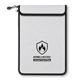 Encased 15"x11" Two-Pocket Fireproof Document Bag, Waterproof Money Bag with Zipper, Safe Storage for Cash and Legal Files