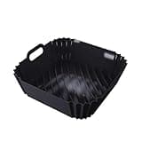 Large Air Fryer Silicone Basket Tray Pot Square Non-stick Airfryer Baking Mold Liner Kitchen Cooking Accessories(Black)