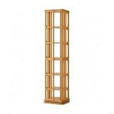 Daklpiw Rotating Bookshelf Tower, 360° Display Spinning Bookcase, Bamboo Bookshelf Floor Standing Storage Rack, Wood Narrow Book Shelf Organizer for Kids&Adults(Brown, 6 Tier)