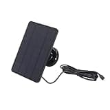 Zunate 4W Solar Panel Micro USB Battery Charger, Outdoor Security Camera Solar Charger, Small Panel for Appliances, Monocrystalline Portable for Lights Fan Water Pump, Black (Black)