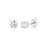Gilded 3/4 carat t.w. Total Weight Lab-Grown Diamond Stud Earrings for Women| 925 Sterling Silver Studs | Hypoallergenic Fine Jewelry | 4-Prong Basket, Push Back Nut | SI1 Clarity, F Color, Round Cut