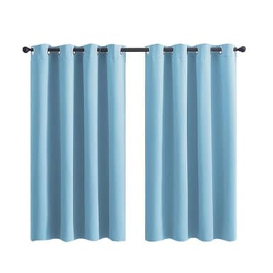 Stayuhomie Blackout Curtains for Bedroom 1 Panel Room Darkening Curtains with Grommets for Living Room Thermal Insulated Noise Reducing Light Blocking Window Drapes,Sky Blue,29x54 in(WxL)
