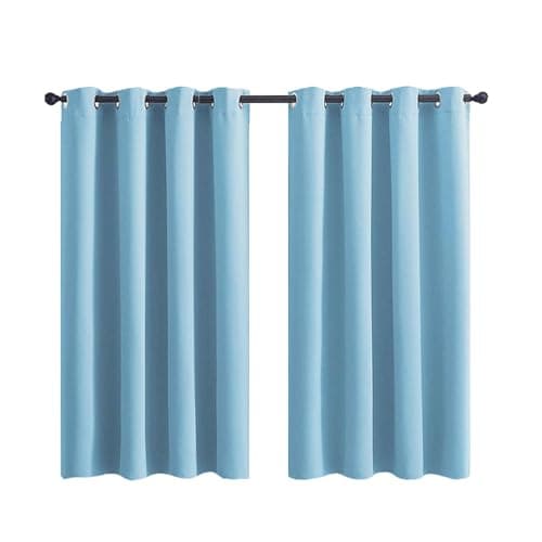 Stayuhomie Blackout Curtains for Bedroom 1 Panel Room Darkening Curtains with Grommets for Living Room Thermal Insulated Noise Reducing Light Blocking Window Drapes,Sky Blue,29x54 in(WxL)