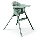 Mompush Olli 7-in-1 Convertible High Chair for Babies and Toddlers – Adjustable Height & Footrest, Dishwasher-Safe Tray, Compact Foldable Design for Easy Storage & Travel, Lightweight Yet Durable