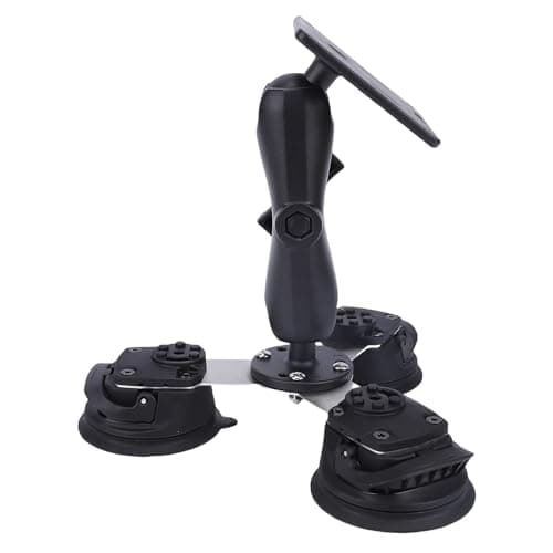 Tablet Stand, Robust Cup Base Stable Strong Load Bearing Aluminum Alloy Holder for Glass Desk, with Vacuum Suction Cups for Smooth Surfaces