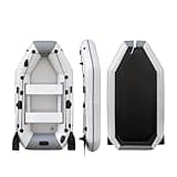 Inflatable Kayak Fishing Boat: Bright Grey 2-Person Drift Craft for Anglers