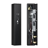 Gun Safe for Rifles and Pistols Biometric Gun Safe for Home 3 Gunn Capacity Long Gunn Safee with Fingerprint Access Dual Alarm Rifle Storage Cabinet(Electronic password)