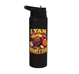 I Yam What I Yam Bootleg Meme Ube Pun Purple Yam Dad Joke Stainless Steel Insulated Water Bottle