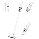 SIPPON 6-in-1 Lightweight Stick Vacuum Cleaner with 100W Powerful Motor, Mini Portable Household Handheld Vacuum Cleaner for Domestic Hard Floors, Carpets and Pet Hair (Silver Cordless)
