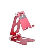 VURUPZAKS Desk Phone & Tablet Stand Holder 4-8 Inch Foldable Portable Multi-Angle Aluminum Alloy Holder Stand(Rose red)
