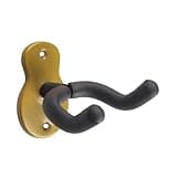 NUALLY Guitar Wall Mount Hanger Hook, Rotatable Metal Guitar Hanger with Soft Foam Padding for Acoustic Electric Bass Ukulele Banjo, Wall Display Holder for Guitar(Gold)