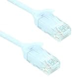 MyCableMart 5ft Cat6 Slim Ethernet RJ45 Patch Cable, Stranded, Snagless Booted, White