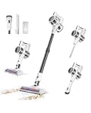Comvtu Cordless Vacuums, 80,000PRM Powerful Motor Vacuum Cleaner and 2200mAH Rechargeable Battery up to 35 Mins Worktime, 2 Adjustable Modes, Detachable Parts, Wireless Stick Vacuum (Ballet White)