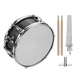 Sunydog 12inch Snare Drum with Drumsticks Shoulder Strap Drum Key, Percussion Instrument for Students Beginners, Portable Marching Snare Drum Set (Black)