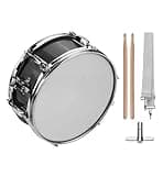 Sunydog 12inch Snare Drum with Drumsticks Shoulder Strap Drum Key, Percussion Instrument for Students Beginners, Portable Marching Snare Drum Set (Black)
