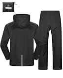 Outdoor Ventures Packable Rain Suit for Men Lightweight Waterproof Breathable Rain Gear for golf Rain Jacket Pants