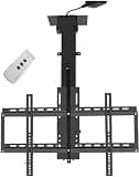 LNNW Motorized Ceiling TV Mount, Adjustable Ceiling TV Mount Bracket, Electric TV Lift with Remote Control and Memory Setting for Most LED LCD Flat Curved Screen TVs & Monitors