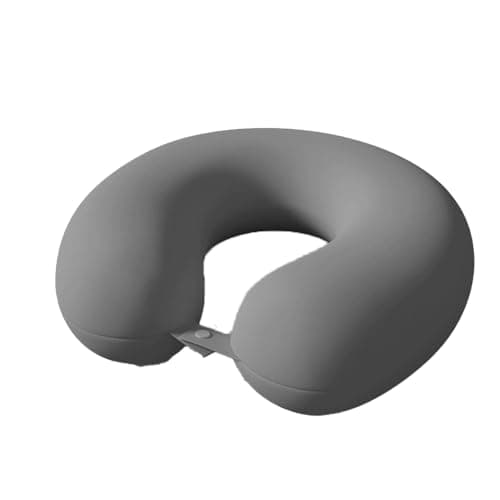 Beckworld Memory Foam Travel Neck Pillow, U-Shaped Airplane Pillow with Snap Closure, Soft Neck Support for Travel & Daily Use - Dark Grey