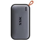 SSK Portable SSD 250GB External Solid State Drives, up to 1050MB/s USB C SSD External Hard Drive USB 3.2 Gen2 for iPhone 15/16/17Pro, Windows, Mac, Android Phones and Tablets
