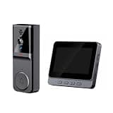 Wireless Video Doorbell Camera with Monitor, WiFi, 2.4g Connection, Two-Way Audio, Night Vision, App Or Subscription Fees, Ideal for Home Security