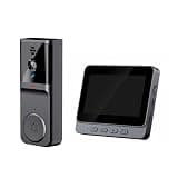 Wireless Video Doorbell Camera with Monitor, WiFi, 2.4g Connection, Two-Way Audio, Night Vision, App Or Subscription Fees, Ideal for Home Security